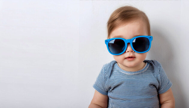 Kid with sunglasses stock photo sale