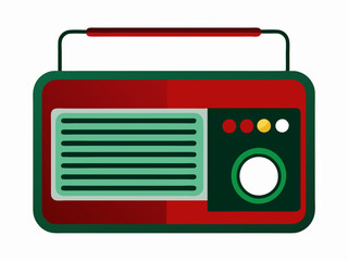 An old school transistor radio that color art vector