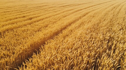 Fototapeta premium Golden wheat field stretching across the landscape during the late afternoon sun