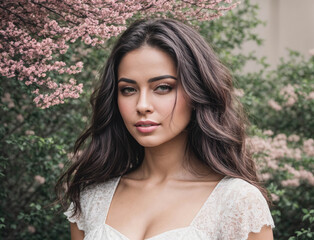 Naklejka premium A woman with long hair