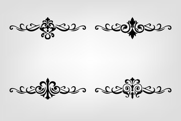 Obraz premium Classic Vitage Wedding Ornaments Frames Separator Elements Classic Vintage Wedding Invitation Hand Drawn Ornate the Calligraphy Poster Victorian Style