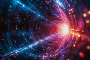 Fototapeta premium Concept of leading in business, warp speed wormhole science design