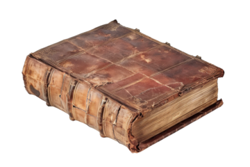 Old Book Isolated on Transparent Background.