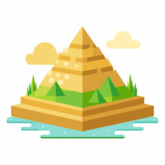 Ancient River Civilizations the Great Pyramid art vector