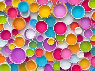 Colorful circles background with overlapping circles various sizes designed seamless pattern Background and Abstract Concept