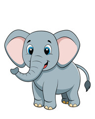 A cute baby elephant cartoon character design