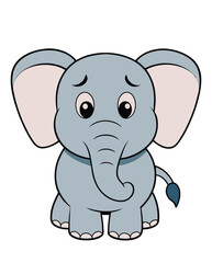 A cute baby elephant cartoon character design