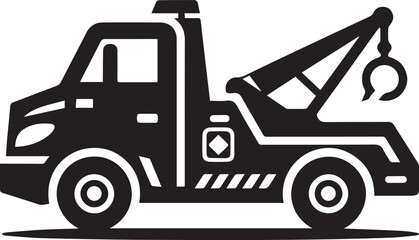 Naklejka premium Tow Truck vector silhouette illustration logo