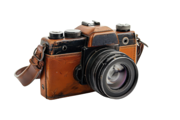 A Vintage Camera Isolated on Transparent Background.
