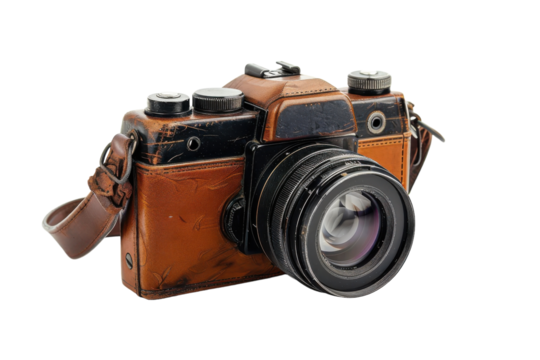 A Vintage Camera Isolated on Transparent Background.