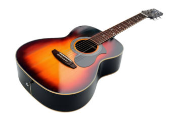 Modern Guitar on Transparent Background.