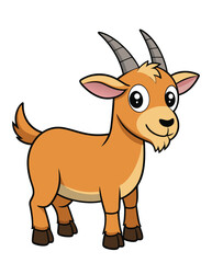 A goat cartoon character design illustration