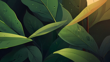 Nature abstract background with a focus on the transformation of light into energy through chlorophyll