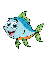 Fototapeta premium A fish cartoon character illustration