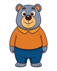 A cute bear cartoon character design illustration