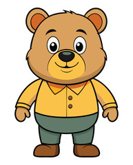 A cute bear cartoon character design illustration