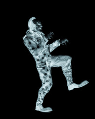 bad clown is walking