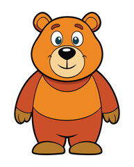 A cute bear cartoon character design illustration