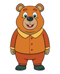 A cute bear cartoon character design illustration