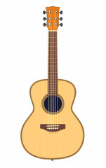 Obraz premium Detailed Vector Illustration of Acoustic Guitars Showcasing Polished Wood Finish and Craftsmanship for Musical Performances