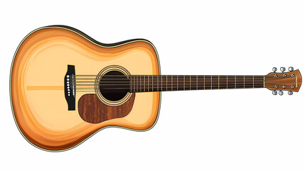 Detailed Vector Illustration of Acoustic Guitars Showcasing Polished Wood Finish and Craftsmanship for Musical Performances