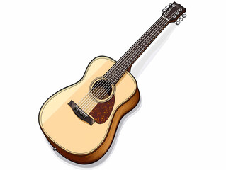 Fototapeta premium Detailed Vector Illustration of Acoustic Guitars Showcasing Polished Wood Finish and Craftsmanship for Musical Performances
