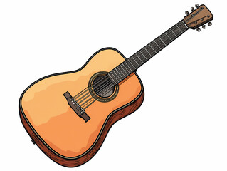 Detailed Vector Illustration of Acoustic Guitars Showcasing Polished Wood Finish and Craftsmanship for Musical Performances