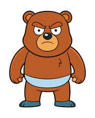 Fototapeta premium A angry bear cartoon character design illustration