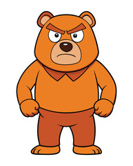 Fototapeta premium A angry bear cartoon character design illustration
