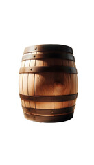 Obraz premium Old wooden barrel isolated on transparent background 