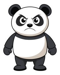 A angry panda cartoon character design illustration