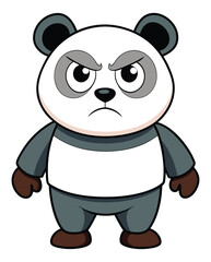 A angry panda cartoon character design illustration