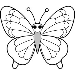 Butterfly coloring pages line art vector