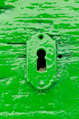 Green Keyhole Close-up