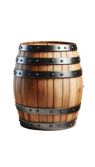Obraz premium Old wooden barrel isolated on transparent background 