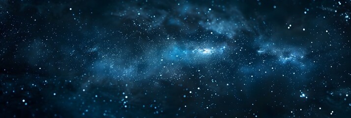 Naklejka premium dark blue background with stars, dark night sky, stars in the shape of an x on black background, glowing stars, stars in different sizes and shapes, some large and more blurred starlight around them, 