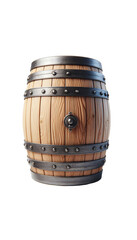 Obraz premium Old wooden barrel isolated on transparent background 