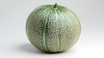 Highly Detailed Yubari Melon Isolated on White Background