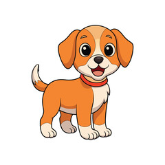 Cartoon color cute cat vector isolated on white background.