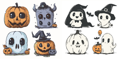 Halloween Night with Cartoon Monsters