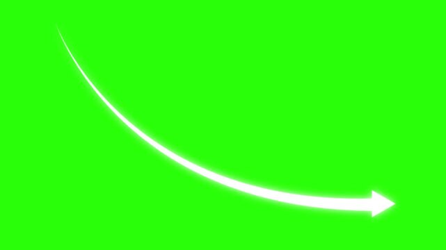 abstract business graph chart icon animation background 4k. fall down arrow;Business decline trend.