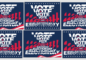Set of Political Election Campaign Poster Layout Design in USA