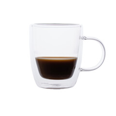 transparent coffee mug on a white background