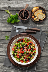 Turkish Shepherd Salad, Coban Salatasi in a bowl