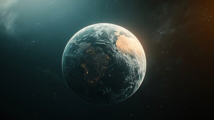 Obraz premium 3D of Earth planet. High quality digital space in 5K . realistic visualization