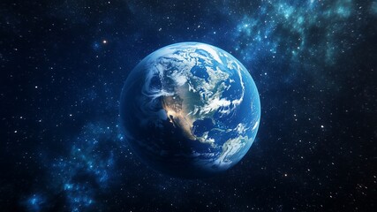 Fototapeta premium 3D of Earth planet. High quality digital space in 5K . realistic visualization