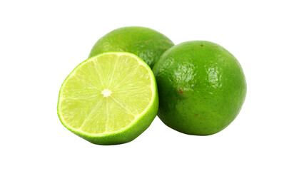 Organic fresh lime isolated on white background.