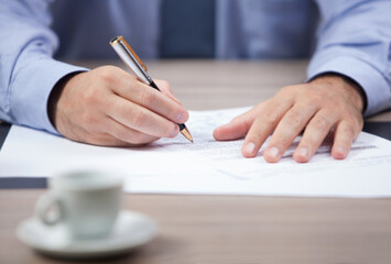 close up of business people working in office