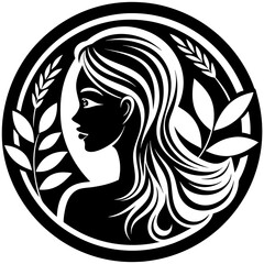 beauty care logo design silhouette vector art illustration