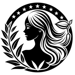 beauty care logo design silhouette vector art illustration